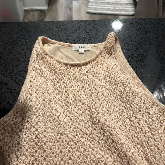 A.L.C. Caitlyn Flounce Knit Dress in Desert Rose EUC Size XS Womens - Picture 7 of 10